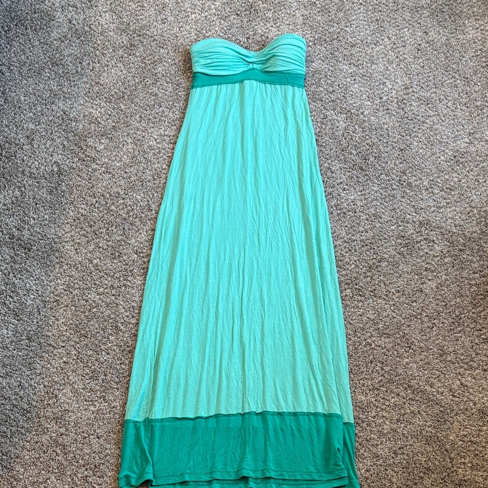 Body Glove Strapless Turquoise Maxi Dress